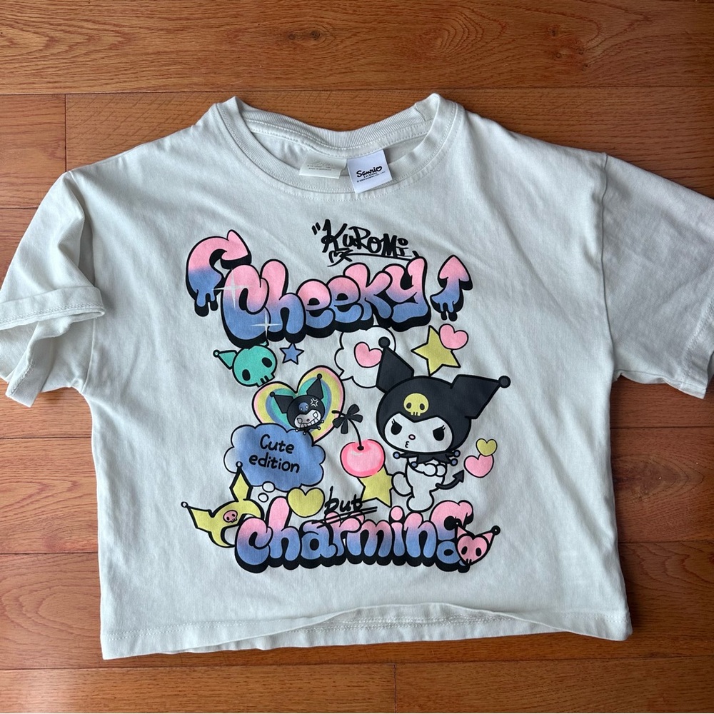 Zara White Kids' Cheeky Charming Graphic Tee with Pastel Accents